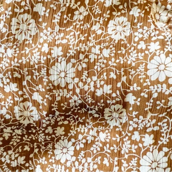 Sezane Olivia Long Sleeve Mini Dress in Flora Moka Brown Size 42 US 10 - Picture 8 of 12